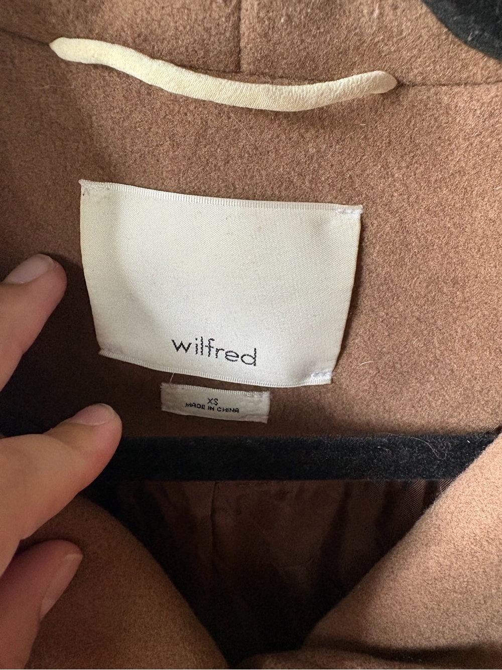 Wilfred Aritzia Wool Cashmere Blend Cocoon Coat Camel Brown XS - Picture 2 of 10